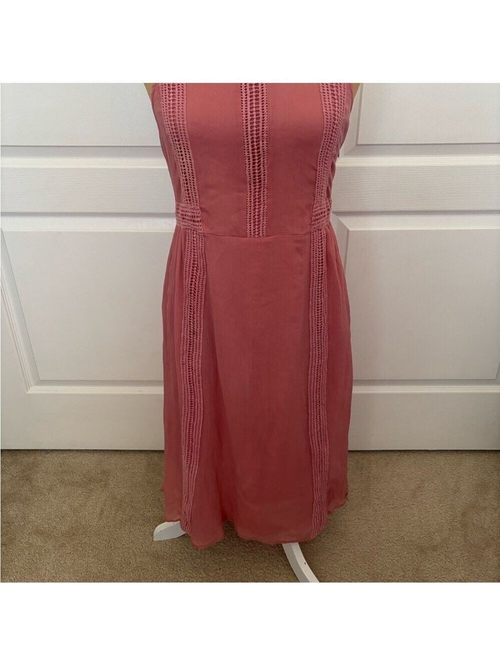 Roxy Pink Halter Maxi Dress Size 8 | Side Zip | EUC | Flowy & Feminine - Picture 3 of 14
